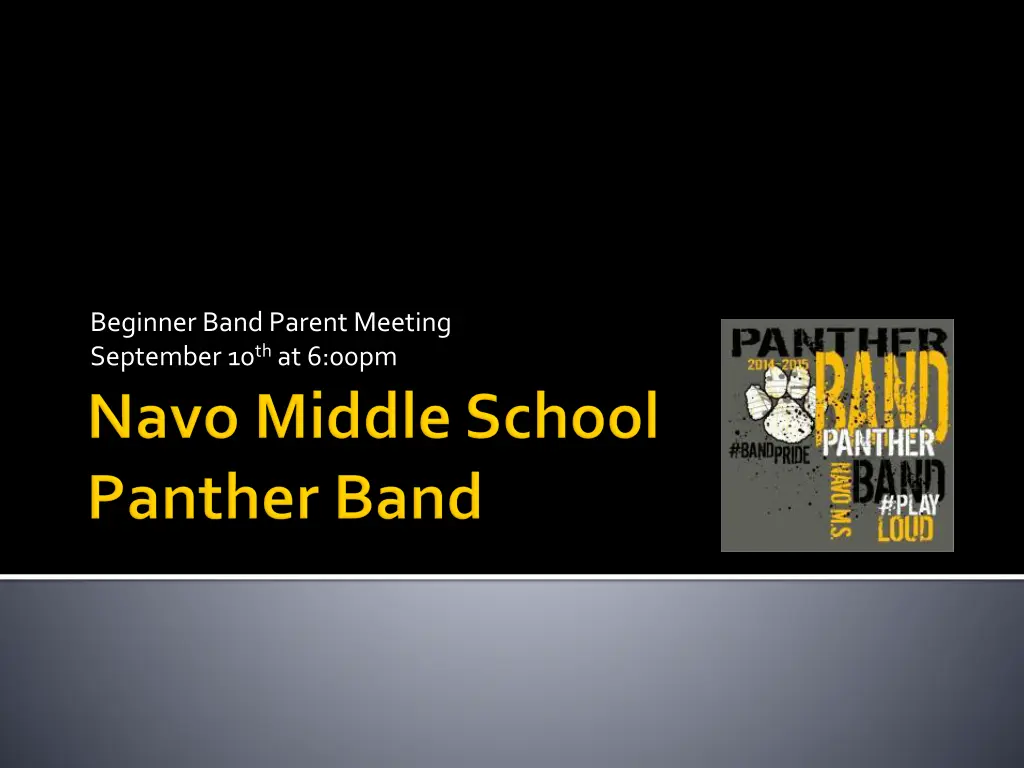 beginner band parent meeting september n.w