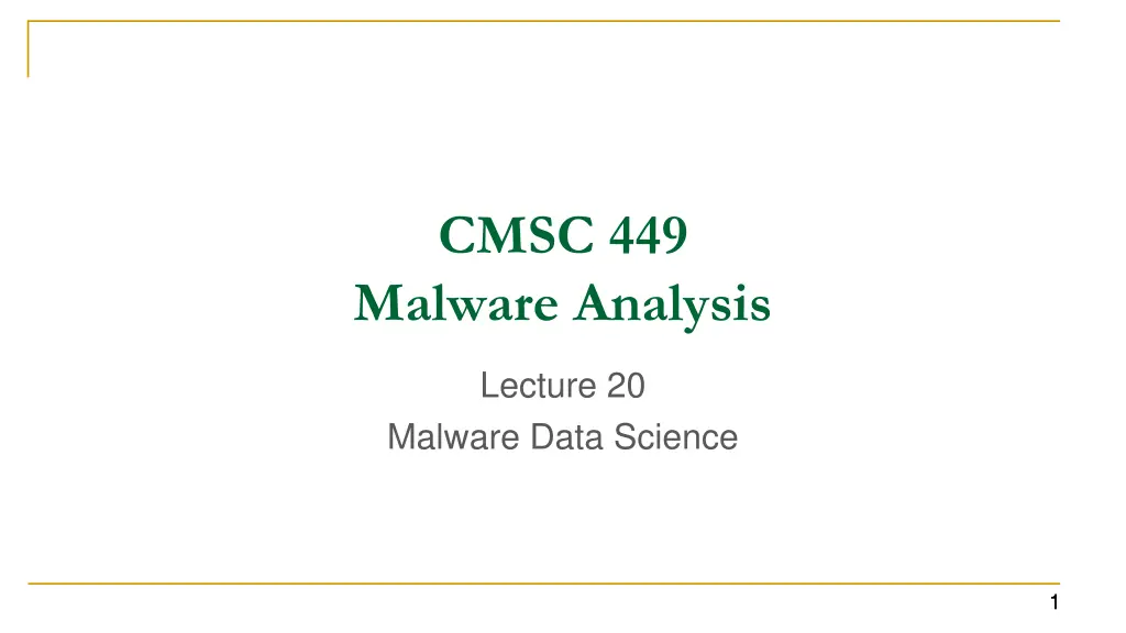 cmsc 449 malware analysis n.w