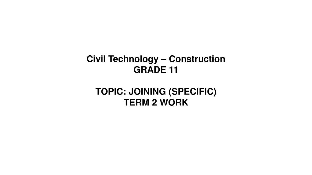 civil technology construction grade 11 n.w