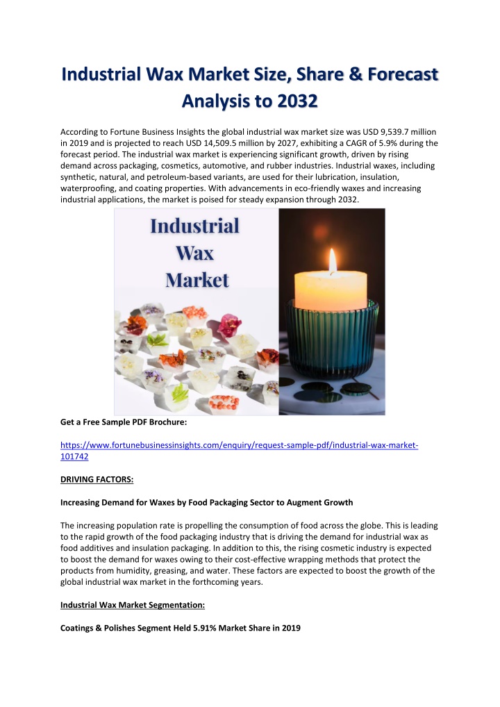 industrial wax market size share forecast n.w