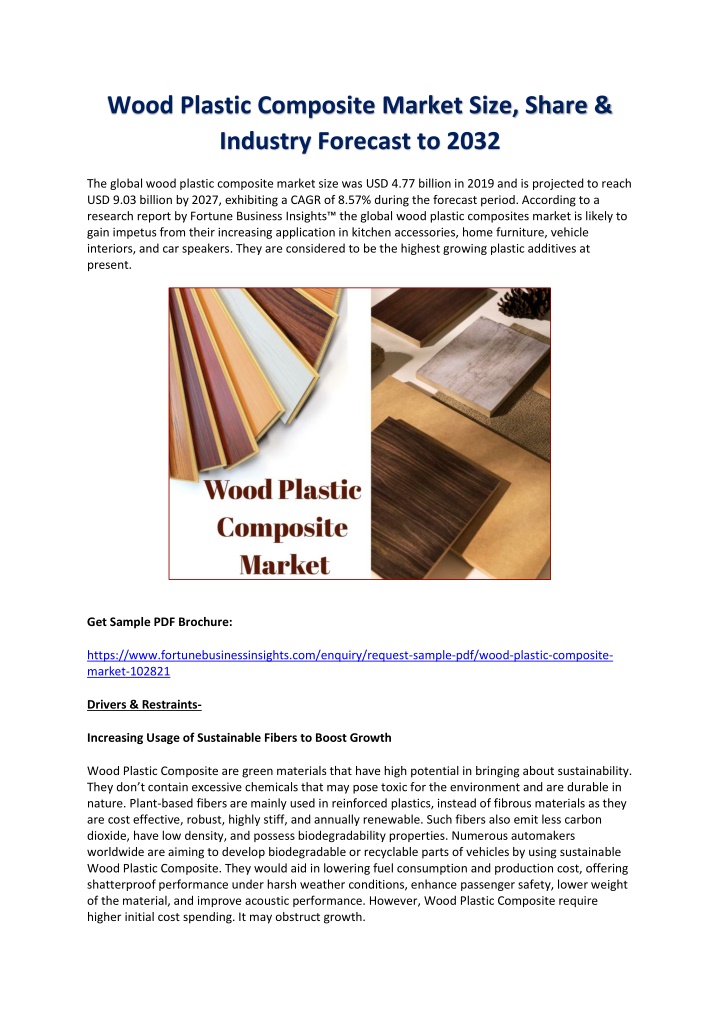 wood plastic composite market size share industry n.w