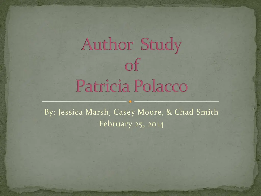 author study of patricia polacco n.w