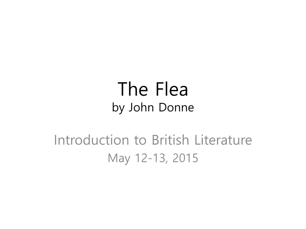 the flea by john donne n.w