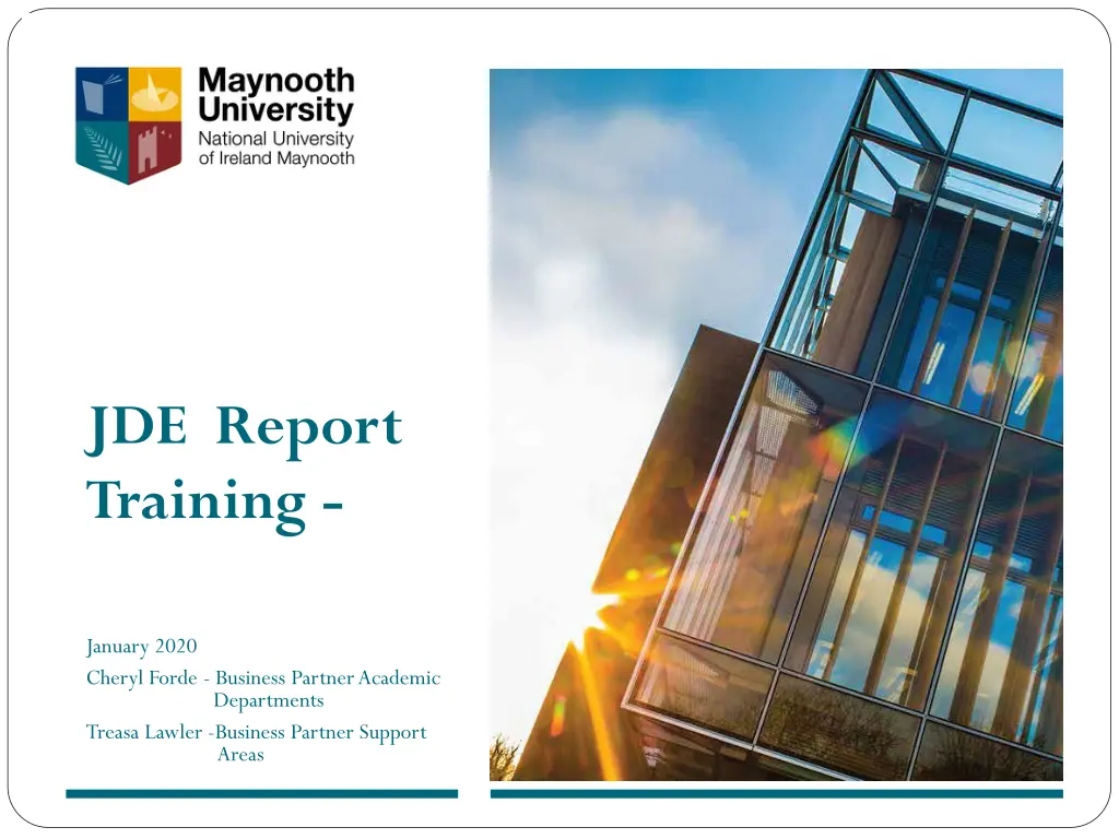 jde report training n.w