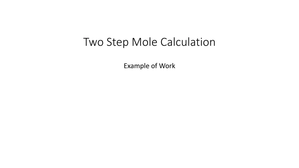 two step mole calculation n.w