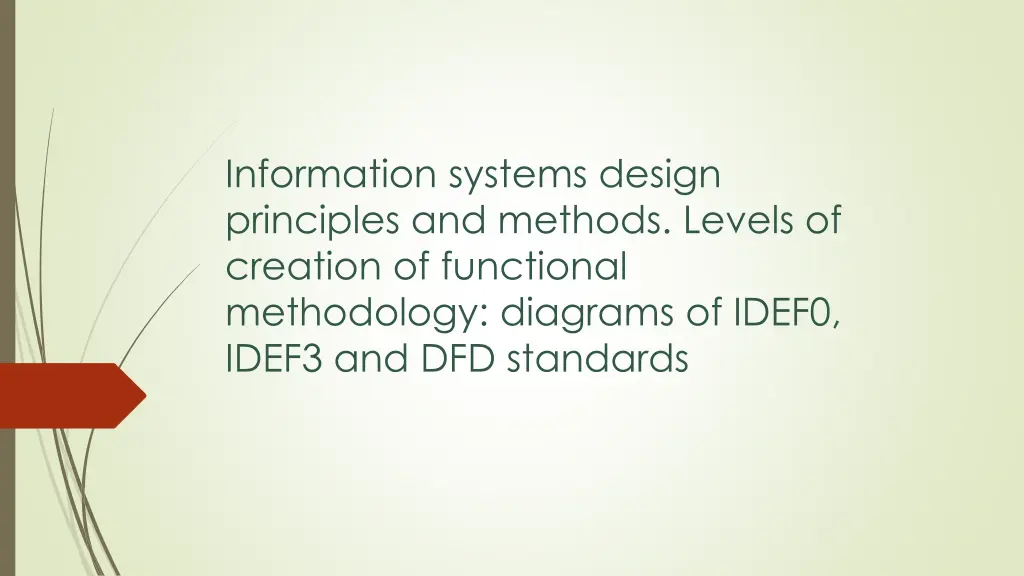 information systems design principles and methods n.w