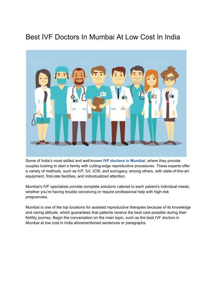 best ivf doctors in mumbai at low cost in india n.w