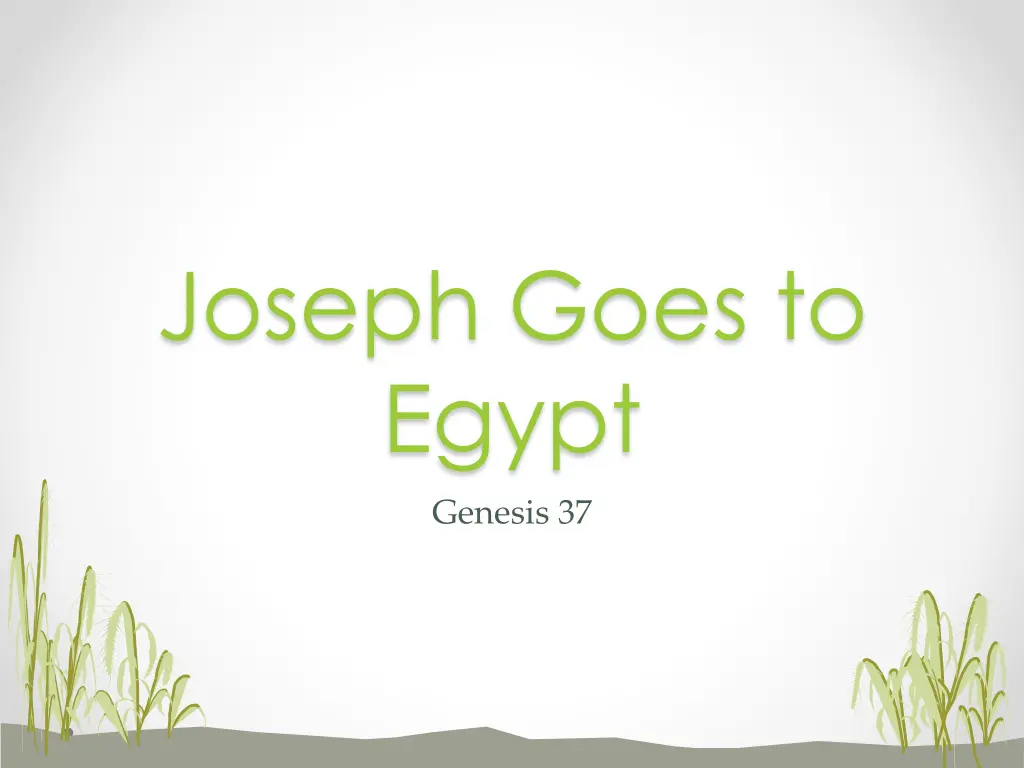 joseph goes to egypt n.w
