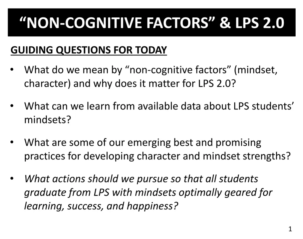 non cognitive factors lps 2 0 n.w