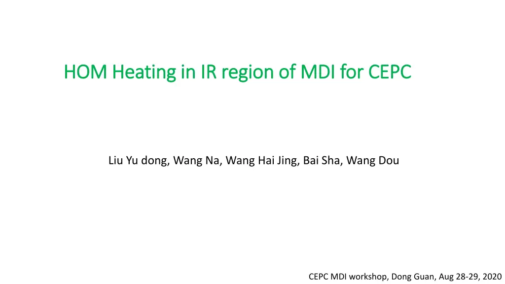 hom hom heating in ir region of mdi for cepc n.w