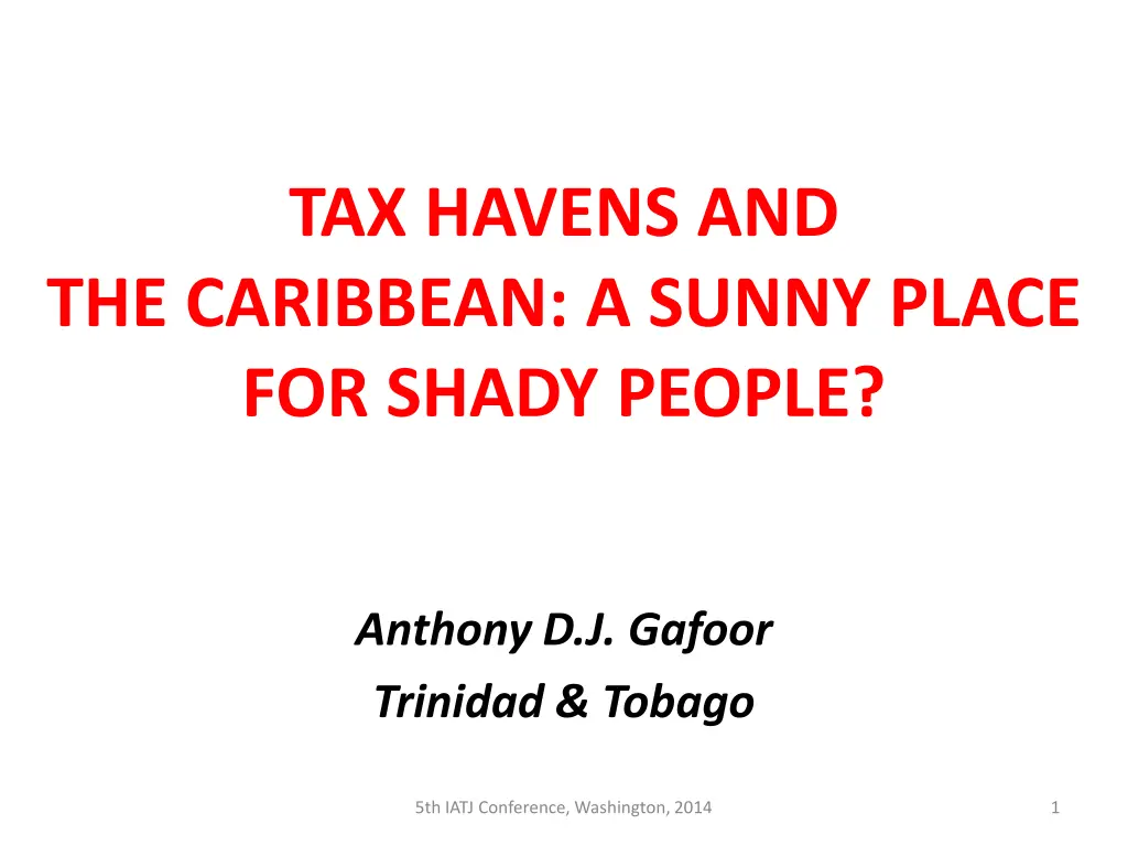 tax havens and the caribbean a sunny place n.w
