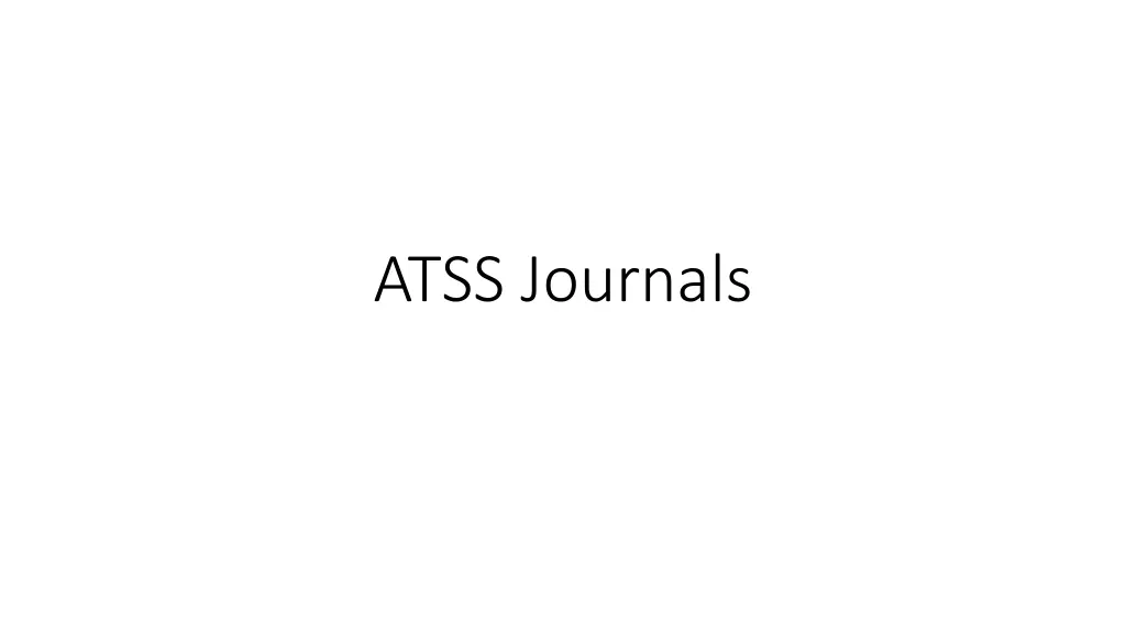atss journals n.w