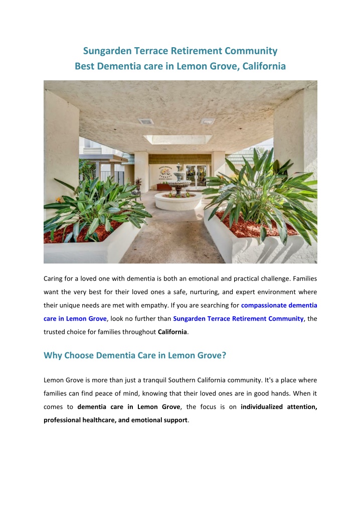 sungarden terrace retirement community best n.w