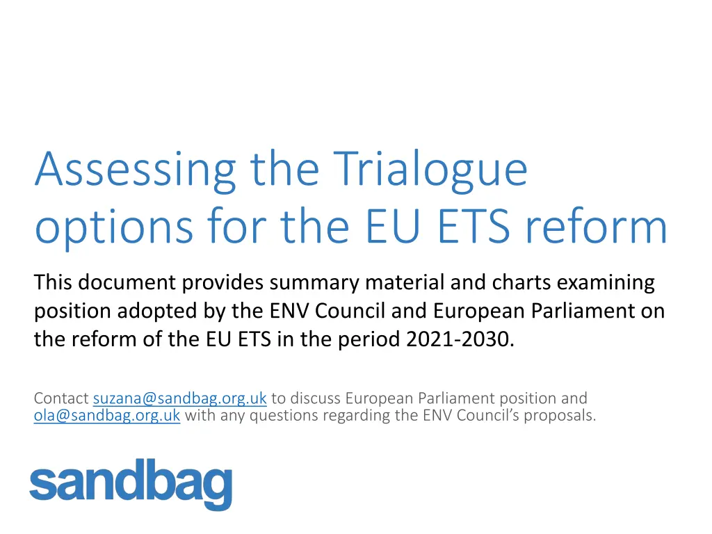assessing the trialogue options n.w