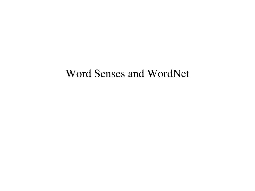 word senses and wordnet n.w