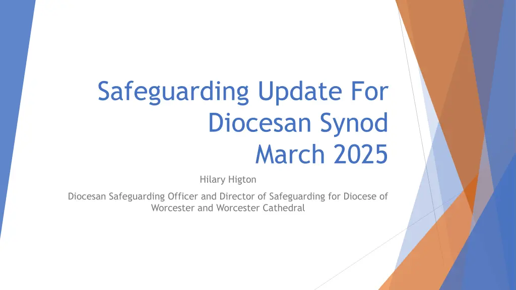 safeguarding update for diocesan synod n.w