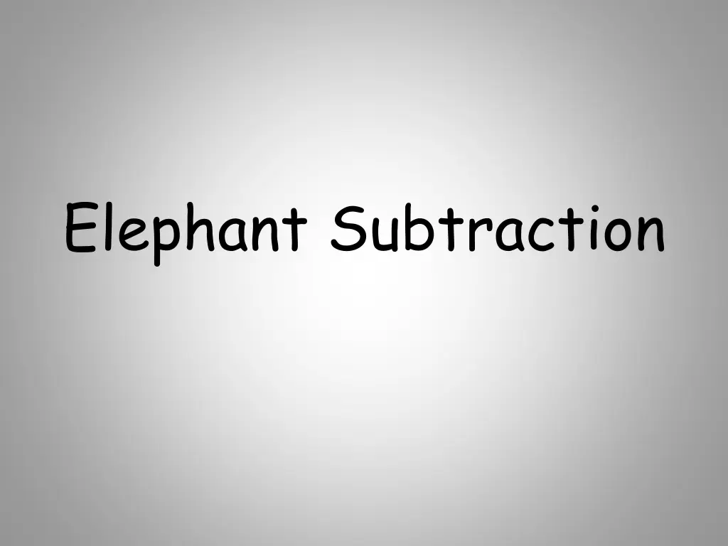 elephant subtraction n.w