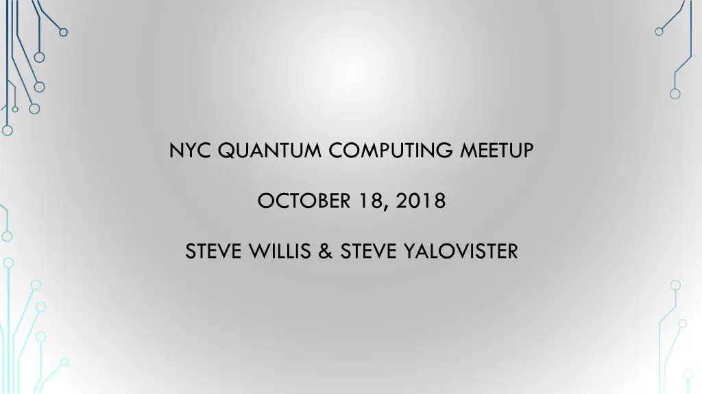 nyc quantum computing meetup n.w
