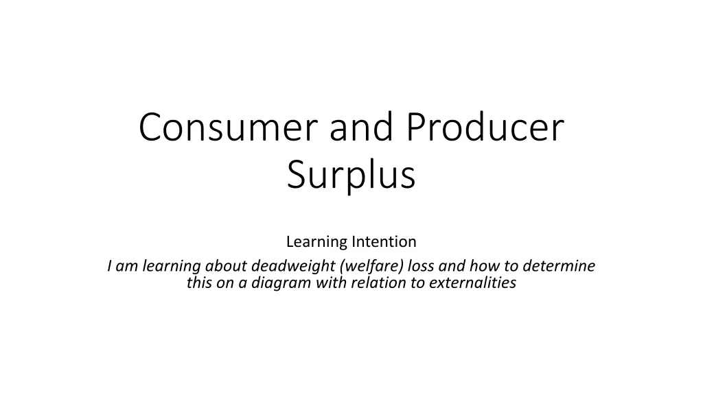 consumer and producer surplus n.w