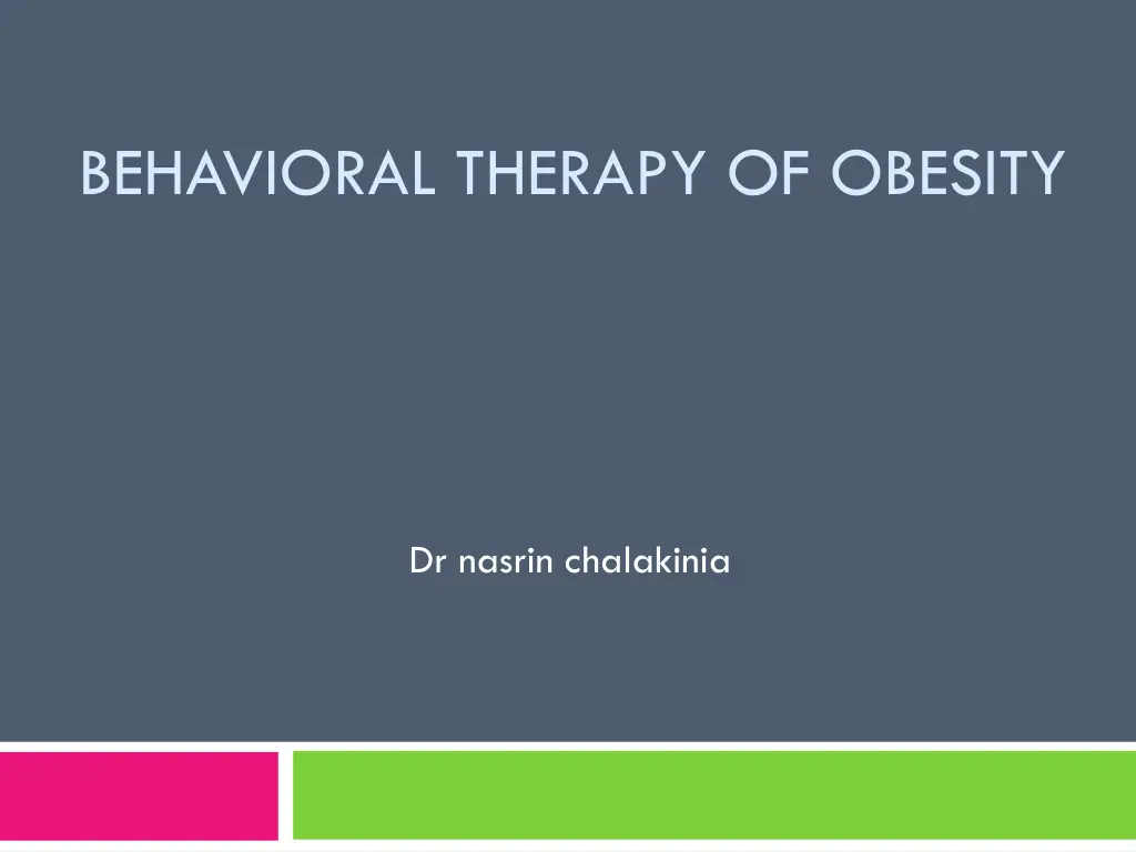 behavioral therapy of obesity n.w