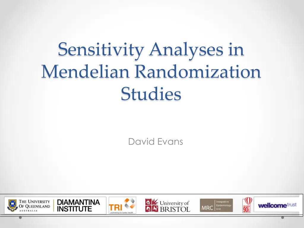 sensitivity analyses in mendelian randomization n.w