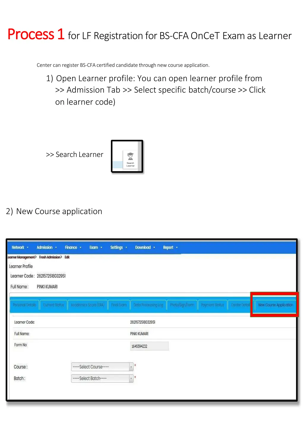 process process 1 1 for lf registration n.w