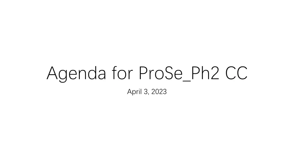 agenda for prose ph2 cc n.w