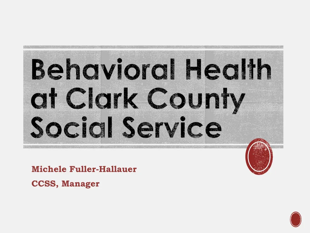 behavioral health at clark county social service n.w