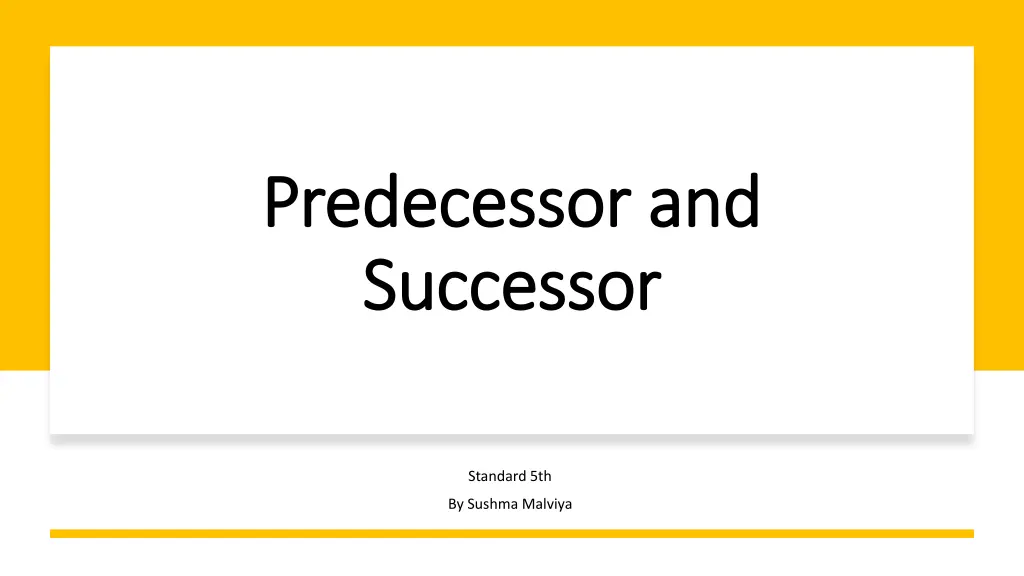 predecessor and predecessor and successor n.w