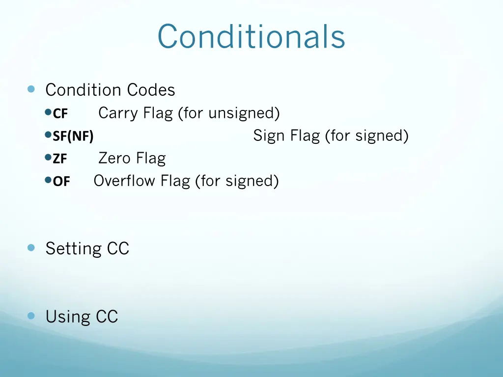 conditionals n.w