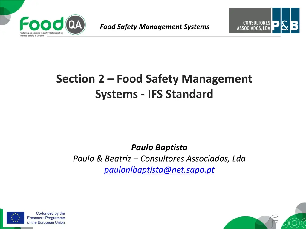 food safety management systems n.w