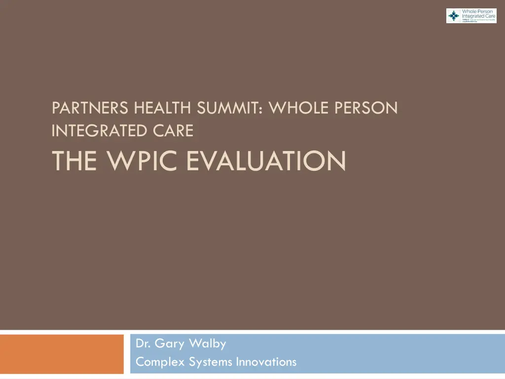 partners health summit whole person integrated n.w