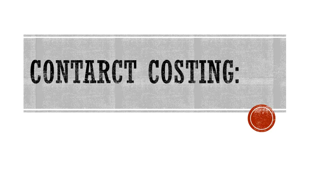 contarct costing n.w
