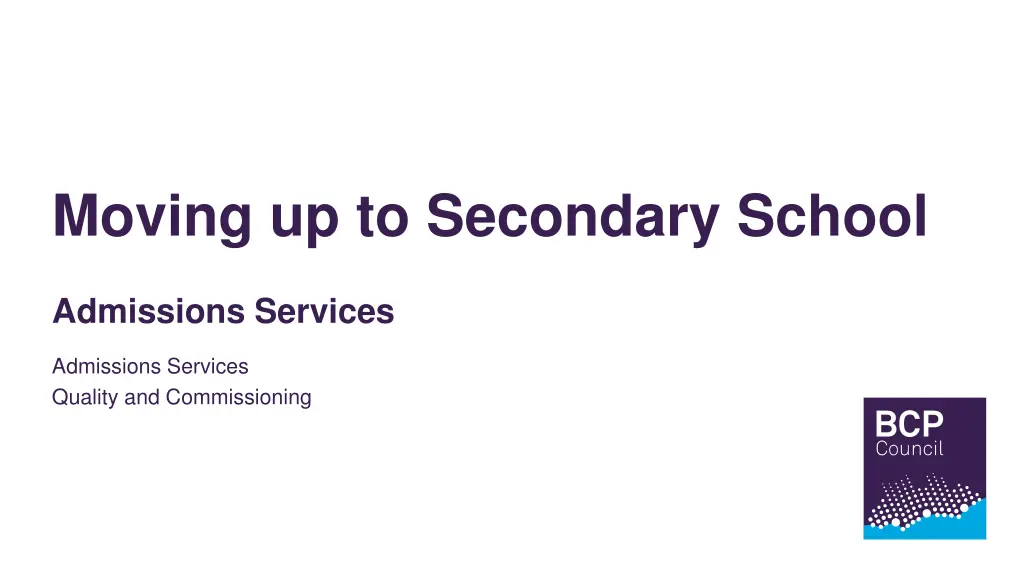 moving up to secondary school n.w