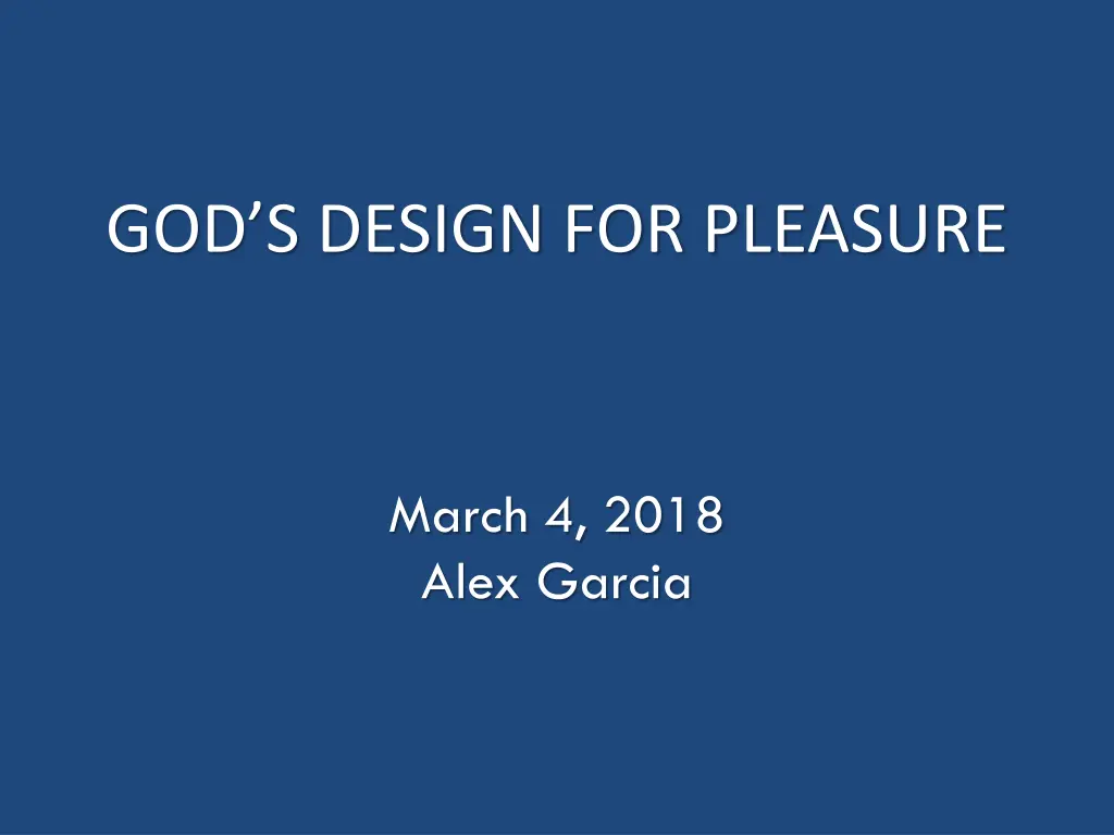 god s design for pleasure n.w