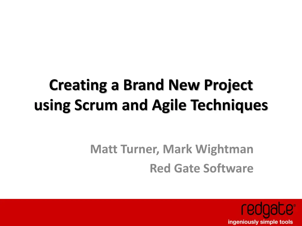 creating a brand new project using scrum n.w