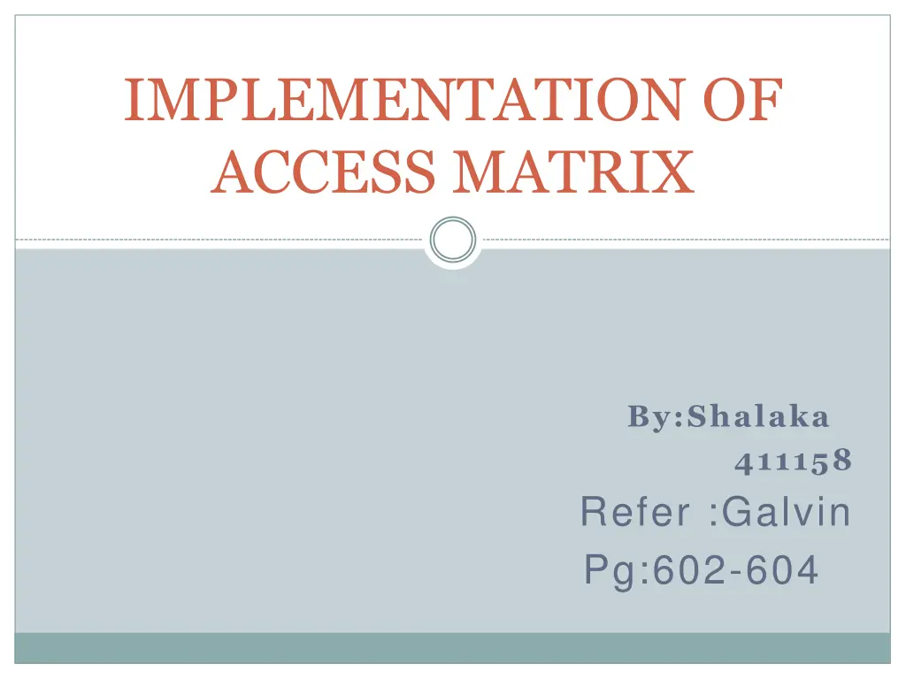 implementation of access matrix n.w