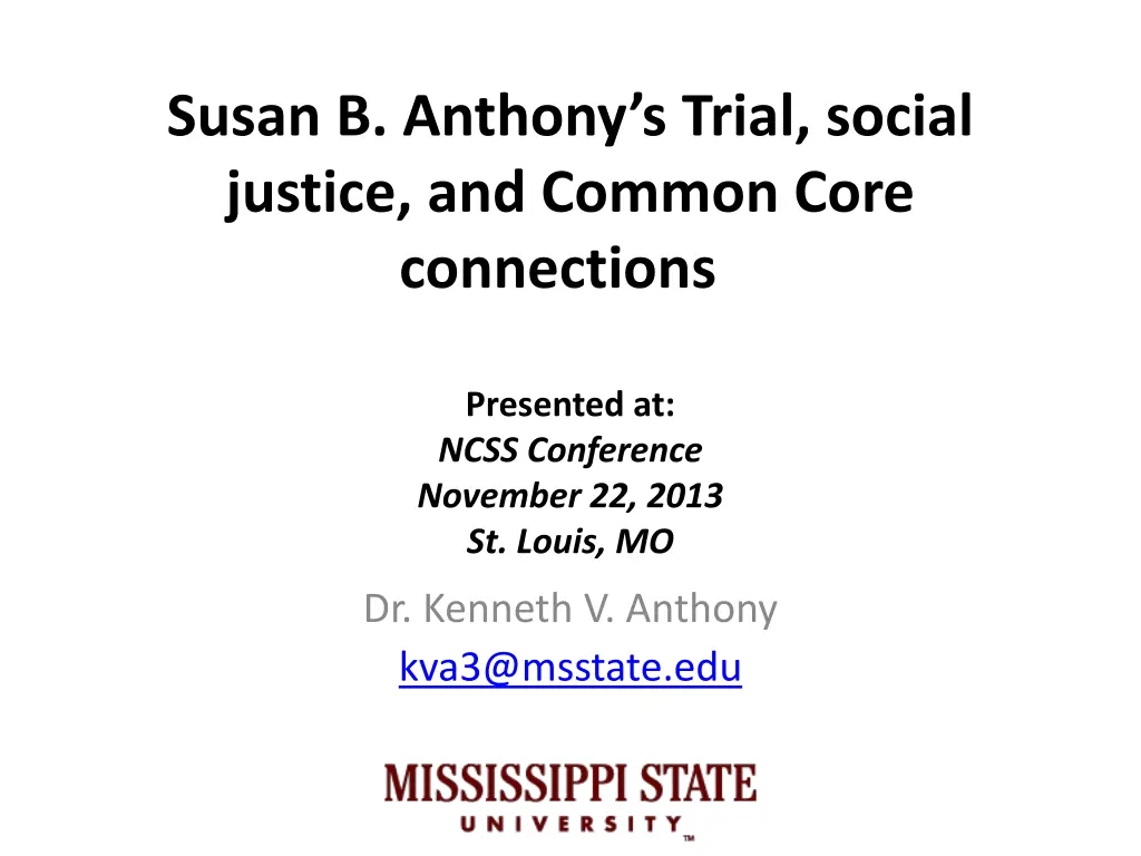 susan b anthony s trial social justice and common n.w