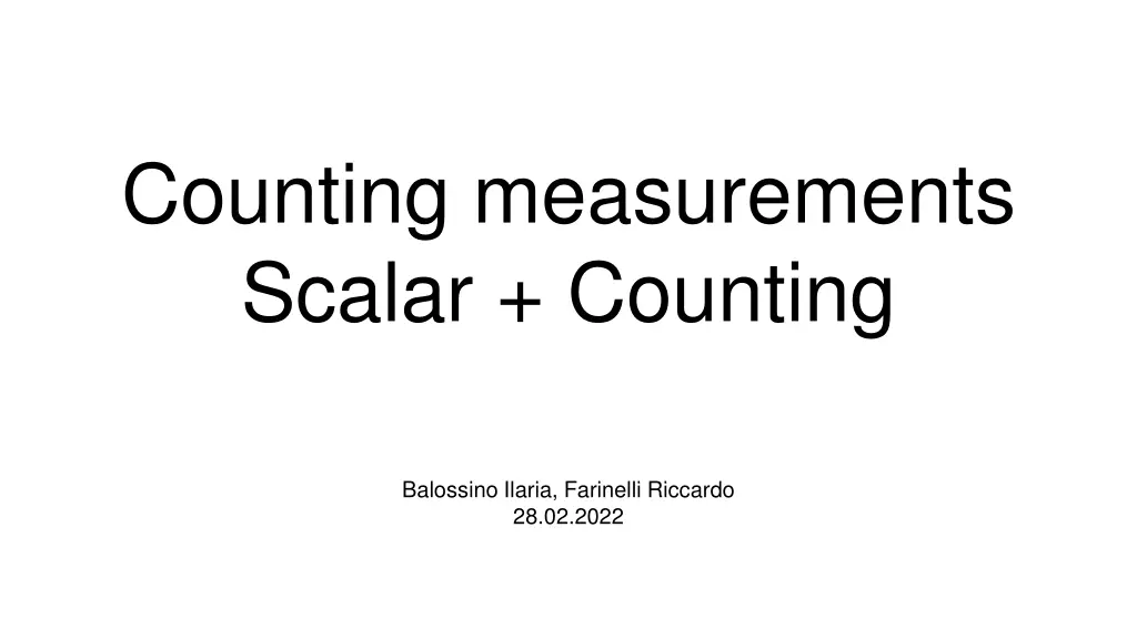 counting measurements scalar counting n.w