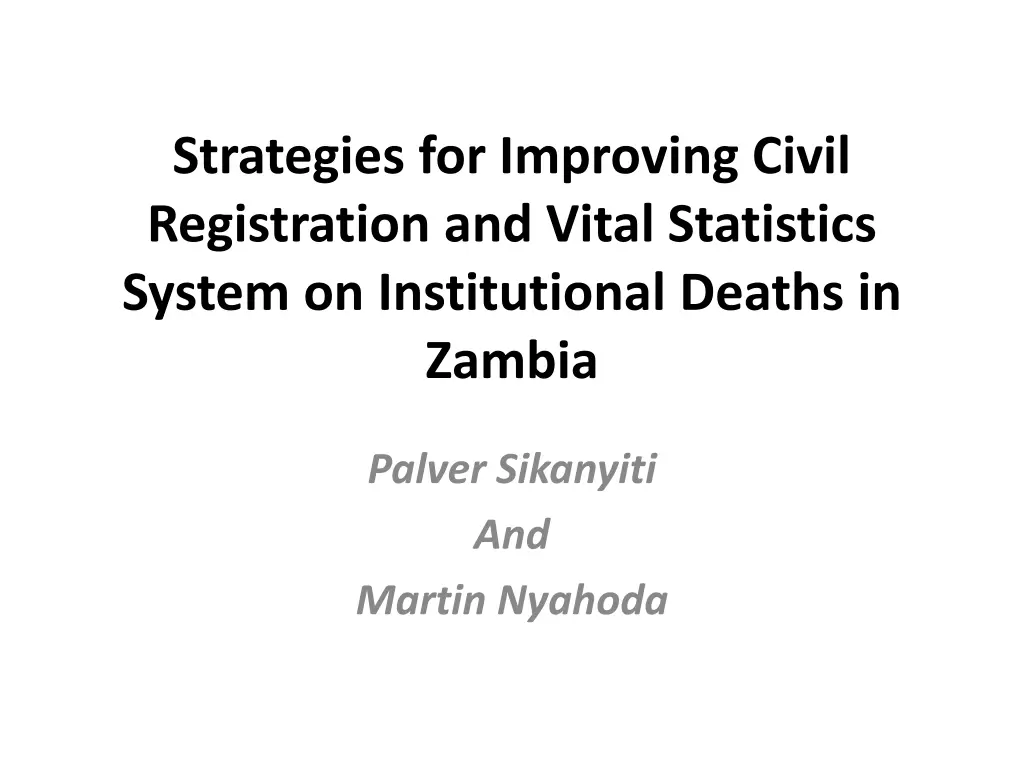 strategies for improving civil registration n.w