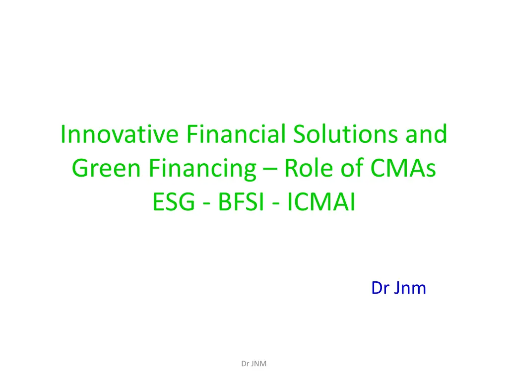innovative financial solutions and green n.w