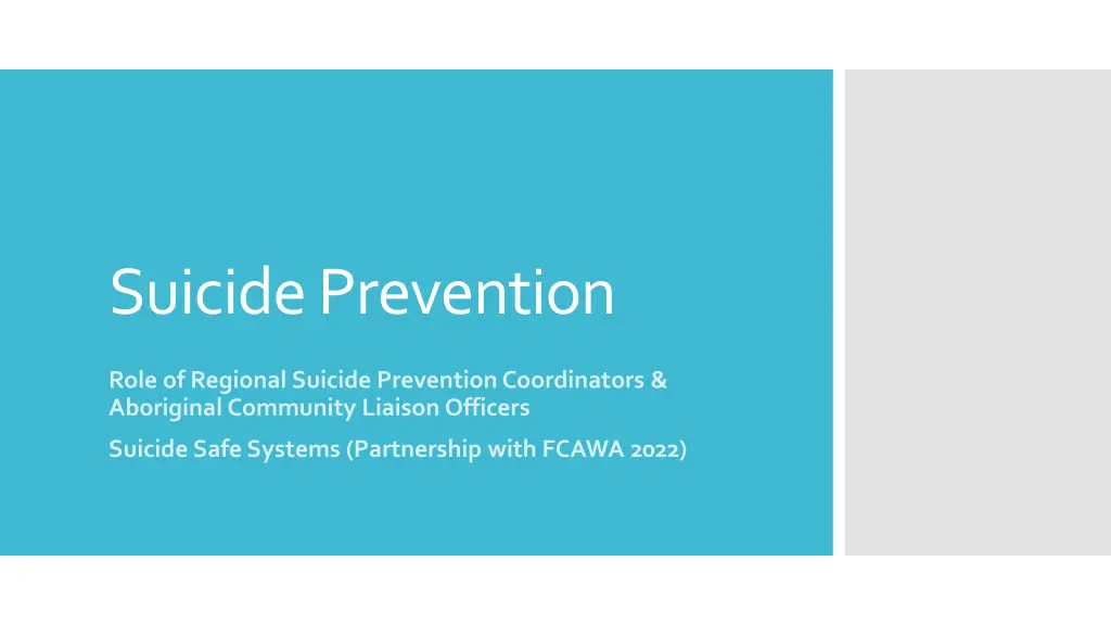 suicide prevention n.w