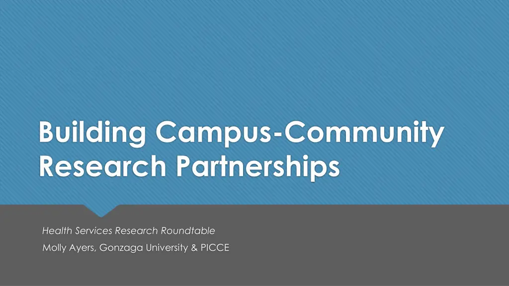 building campus community research partnerships n.w