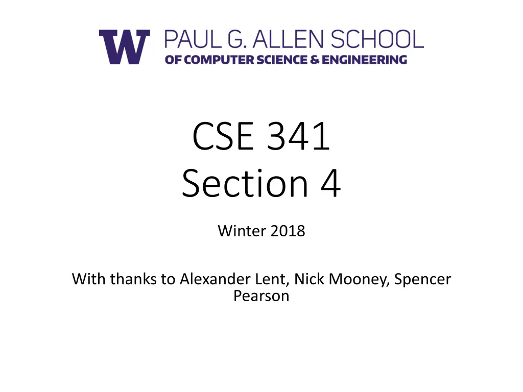 cse 341 section 4 n.w