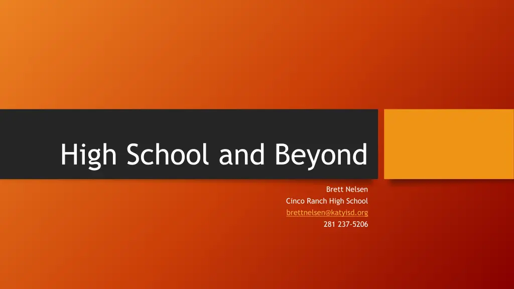high school and beyond n.w