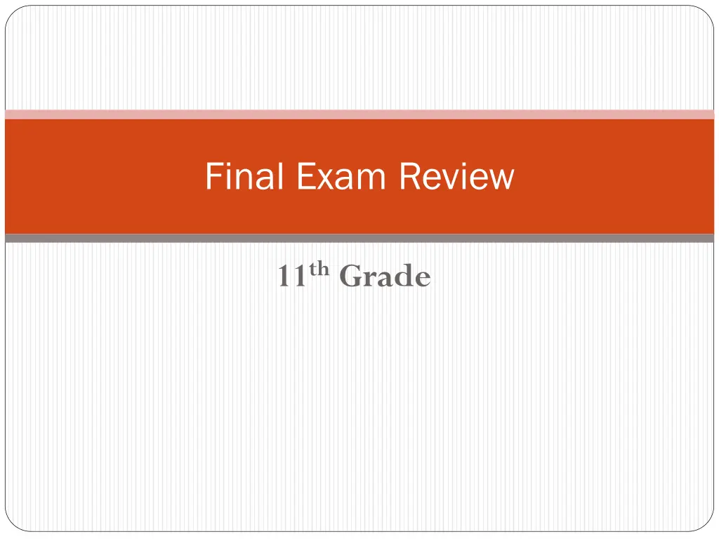 final exam review n.w