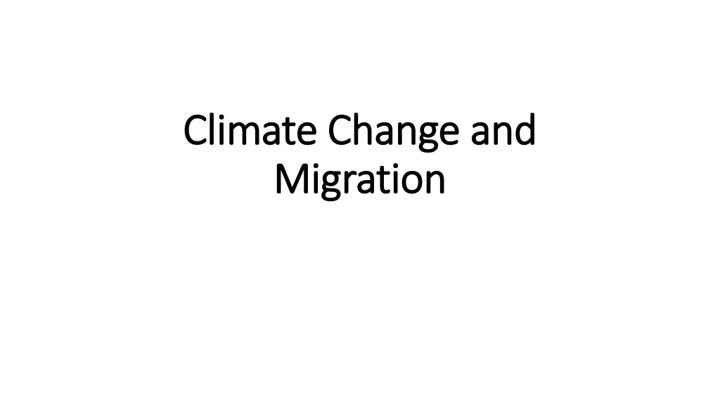 climate change and climate change and migration n.w
