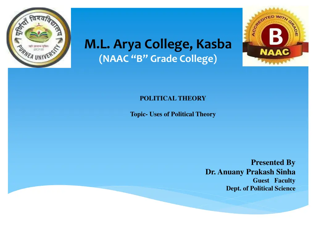 m l arya college kasba naac b grade college n.w