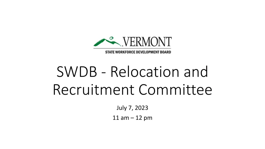 swdb relocation and recruitment committee n.w