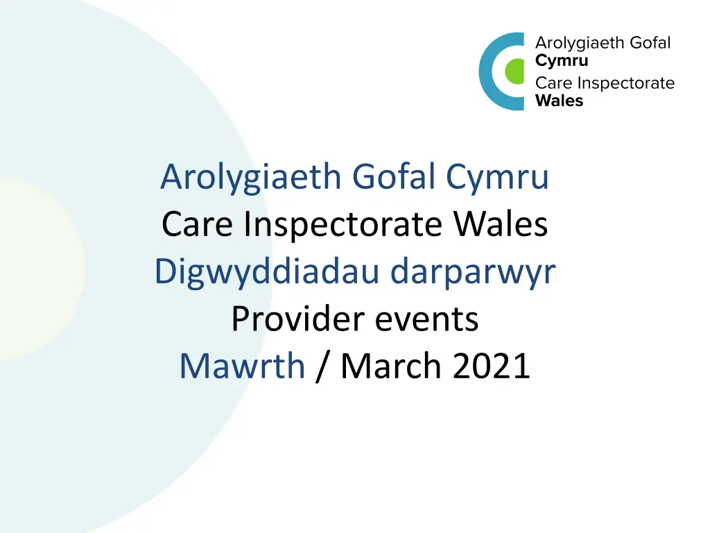 arolygiaeth gofal cymru care inspectorate wales n.w